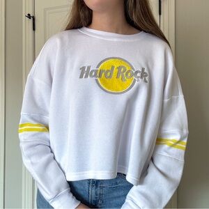 NWT Hard Rock White and Yellow Sweatshirt